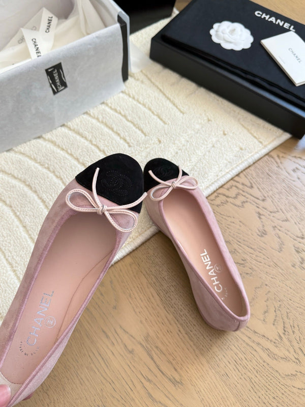 CC 25C Ballet Flat Two-tone Patent Calfskin