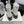 CC 26 Combat Boot White Black Tweed Leather 588800