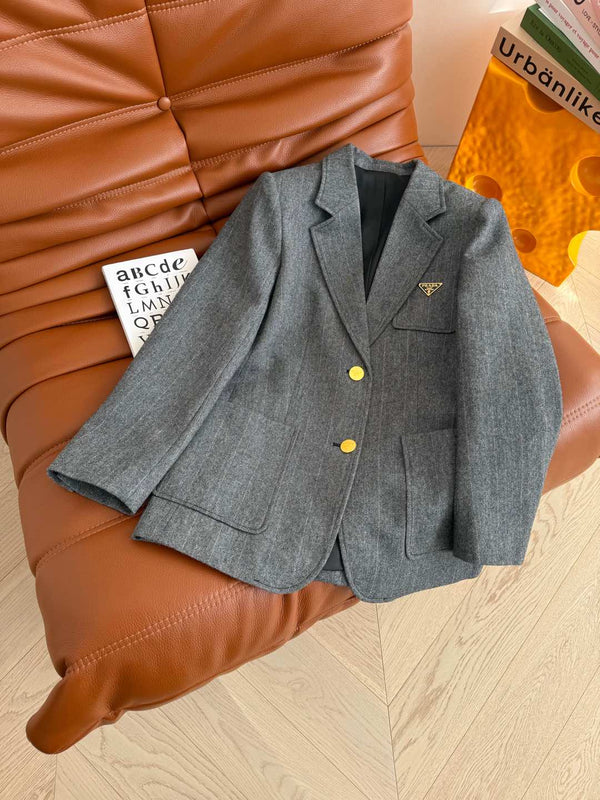 Prada 25 Suit Jacket Gray Wool