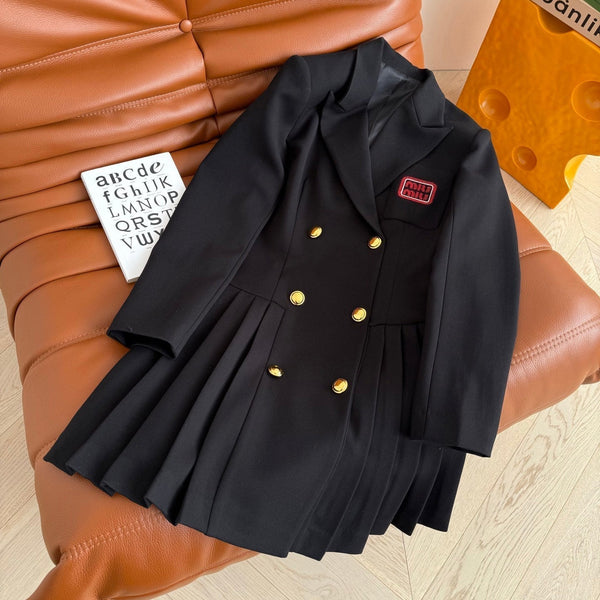 Miu Miu 25 Suit Dress Black Wool Polyester