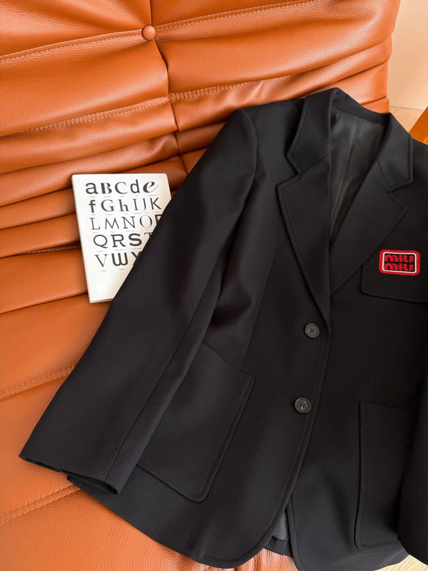 Miu Miu 25 Suit Jacket Black Wool Polyester