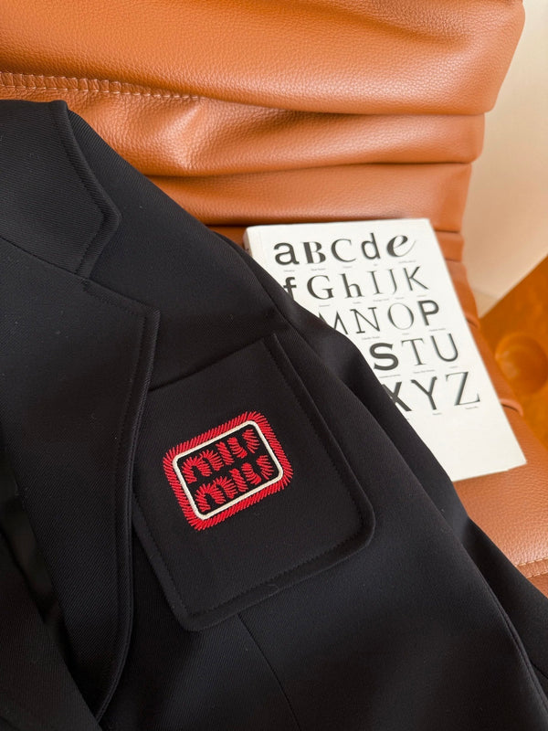 Miu Miu 25 Suit Jacket Black Wool Polyester