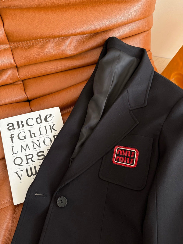 Miu Miu 25 Suit Jacket Black Wool Polyester