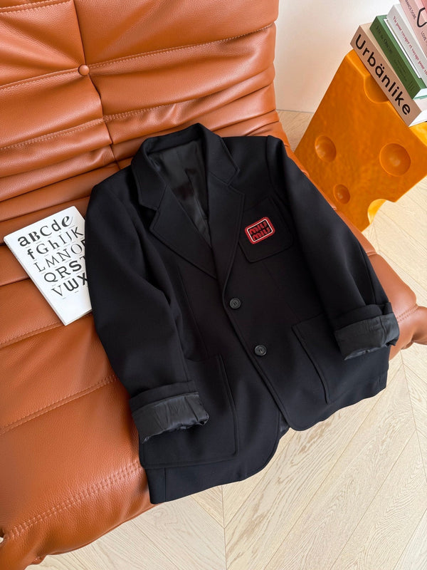 Miu Miu 25 Suit Jacket Black Wool Polyester