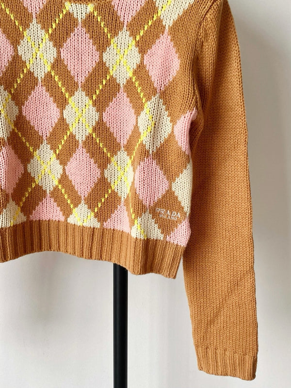 Prada 25 Crop Top Sweater Multicolor Wool 293872