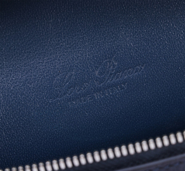 EXTRA POCKET L19 IN SPACE BLUE OSTRICH LEATHER
