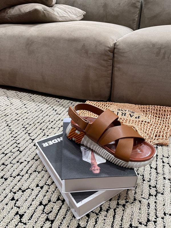 ELECTRIC SANDAL CHOCOLATE CALFSKIN