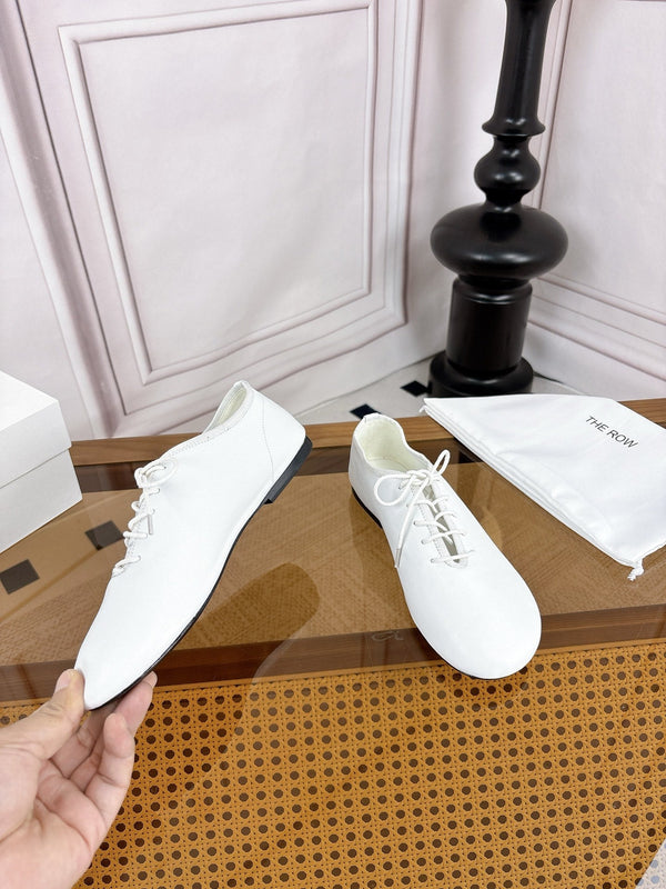 The Row Deep Mouth Slip-on Loafers White Suede 931971