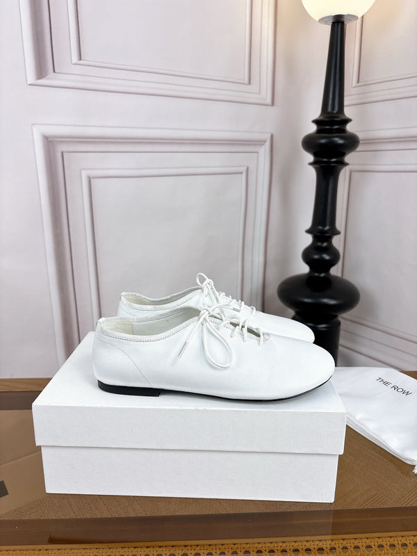 The Row Deep Mouth Slip-on Loafers White Suede 931971