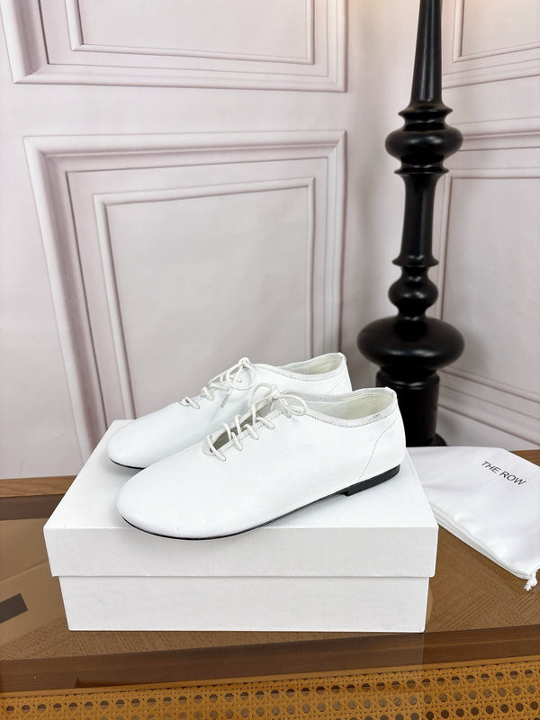 The Row Deep Mouth Slip-on Loafers White Suede 931971