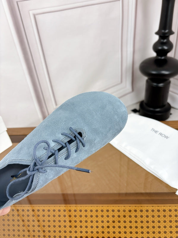 TR Deep Mouth Slip-on Loafers Blue Grey Suede 931973
