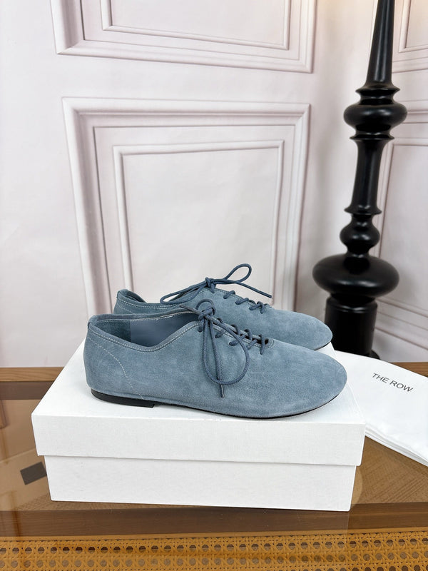 TR Deep Mouth Slip-on Loafers Blue Grey Suede 931973
