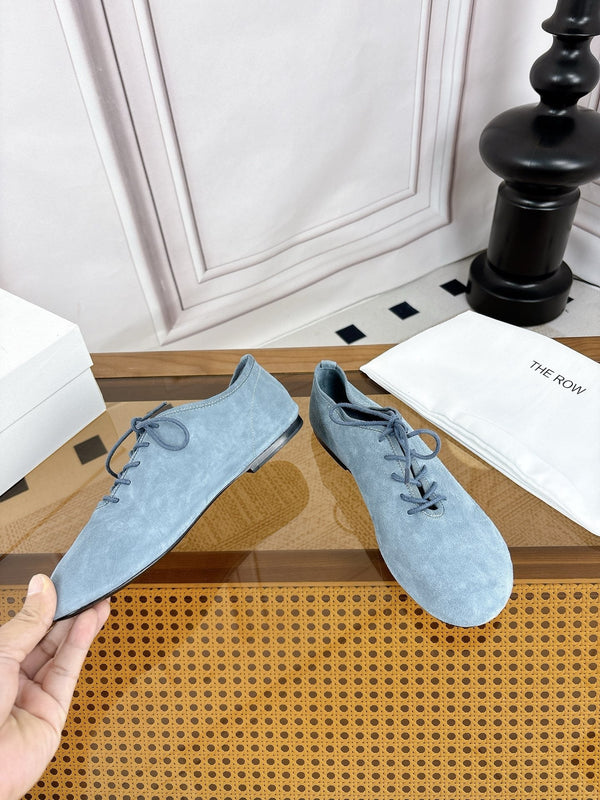 TR Deep Mouth Slip-on Loafers Blue Grey Suede 931973