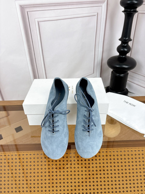 TR Deep Mouth Slip-on Loafers Blue Grey Suede 931973