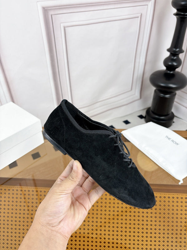 TR Deep Mouth Slip-on Loafers Black Suede 931974
