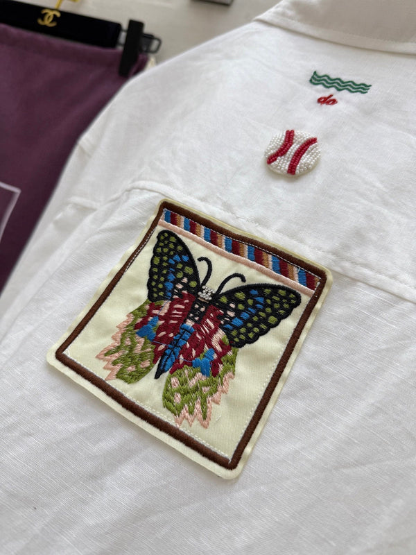 CC Casual Shirt White Linen