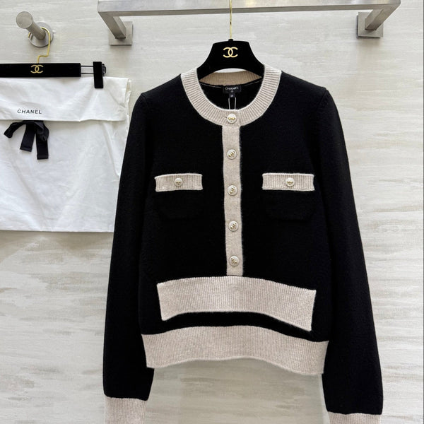 Chanel 2025 Ensemble deux pièces Cardigan Veste Laine Cachemire Noir 319528