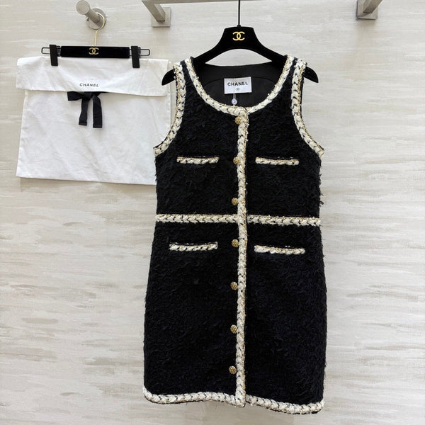 CC FW 25/26 Robe Tweed Noir Blanc 343342
