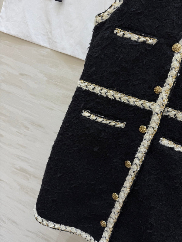 CC FW 25/26 Robe Tweed Noir Blanc 343342