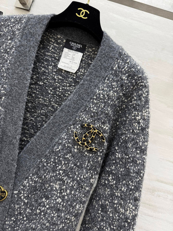 CC Gilet Gris Laine Tweed 343312