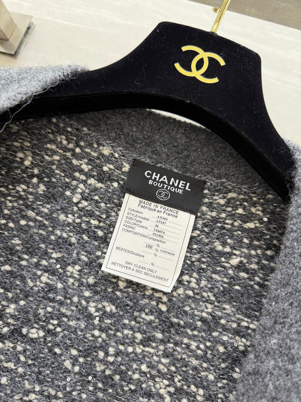 CC Gilet Gris Laine Tweed 343312