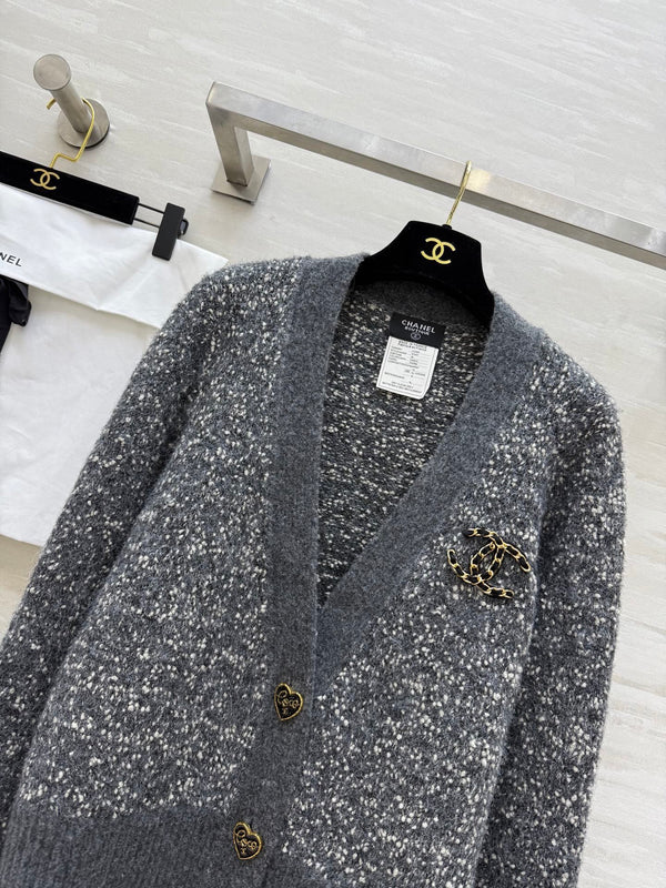 CC Gilet Gris Laine Tweed 343312