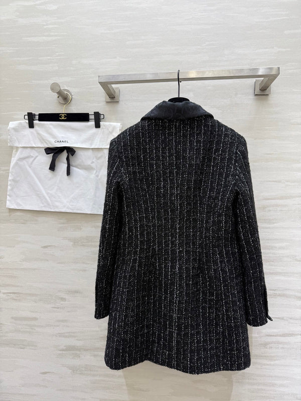 Veste CC noire, argent, tweed noir 344806