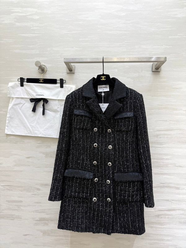 Veste CC noire, argent, tweed noir 344806