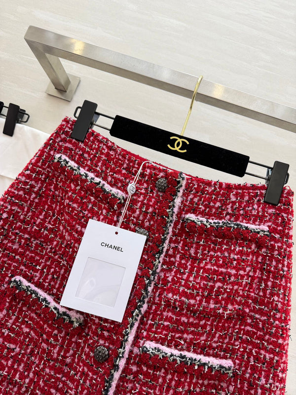 Jupe CC Runway Tweed Rouge 344793