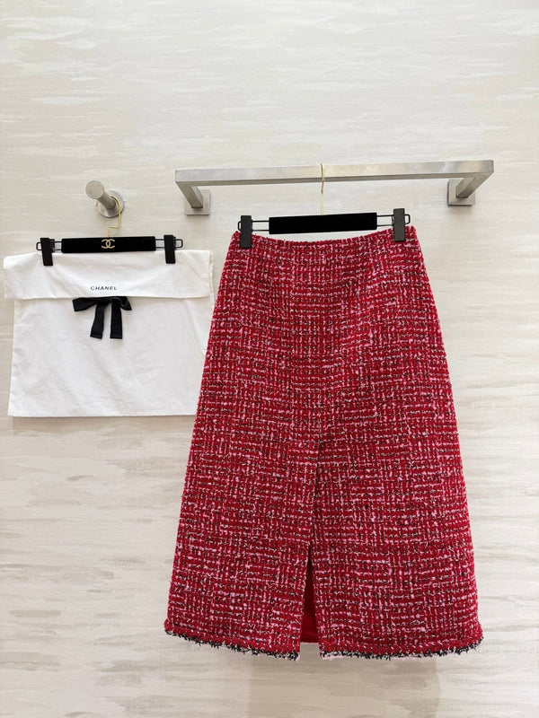Jupe CC Runway Tweed Rouge 344793