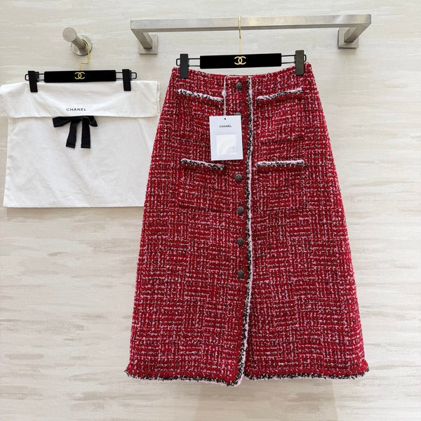 Jupe CC Runway Tweed Rouge 344793