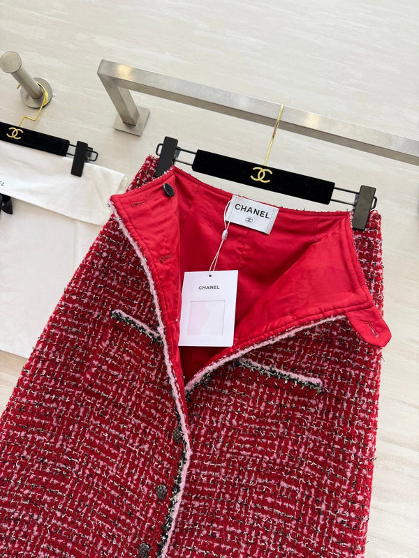 Jupe CC Runway Tweed Rouge 344793