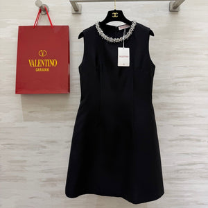 Valen Beaded Dress Black Cotton 344758