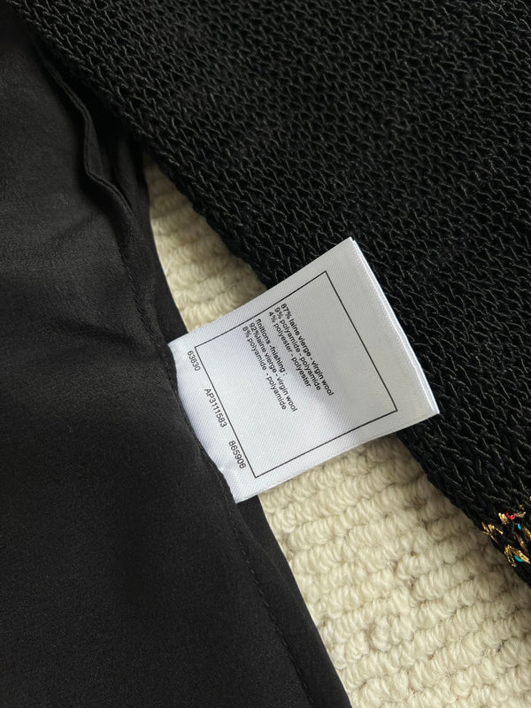 Robe CC à manches cloche bordées de papillons Laine noire 346483