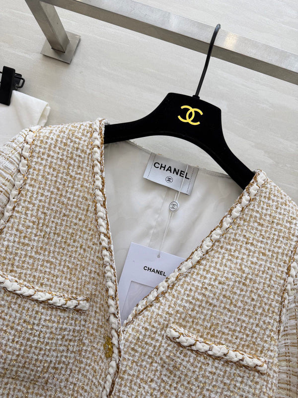 Veste Cruise CC 26s Tissu Tweed Beige & Fil Doré