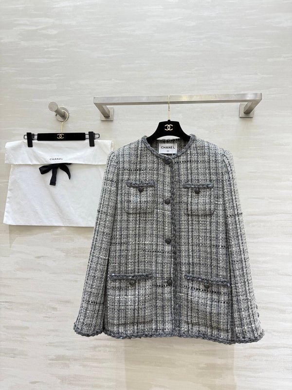 CC 26s Veste Tweed Blanc Gris 352324