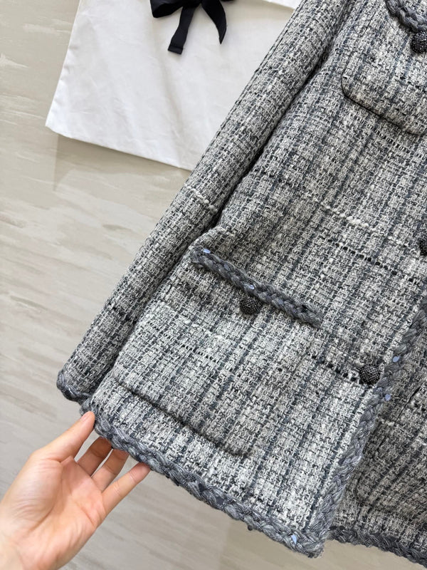 CC 26s Veste Tweed Blanc Gris 352324