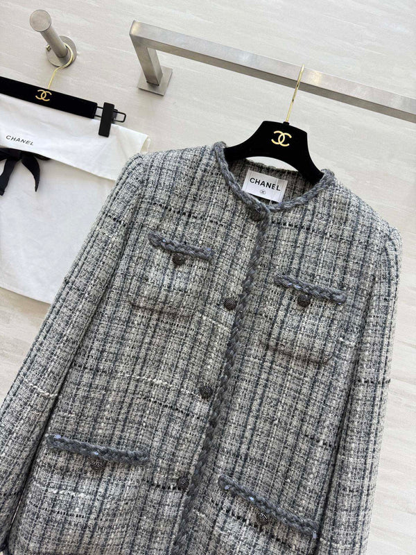 CC 26s Veste Tweed Blanc Gris 352324