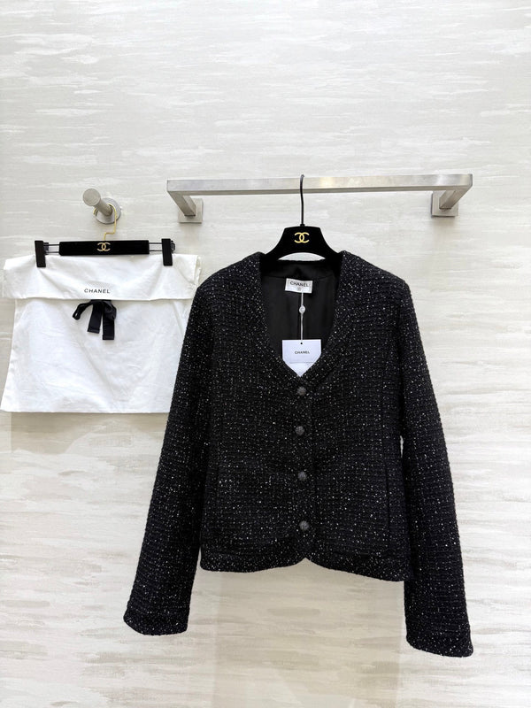 Veste CC 26s Noir Tweed Pailleté Scintillant 352318