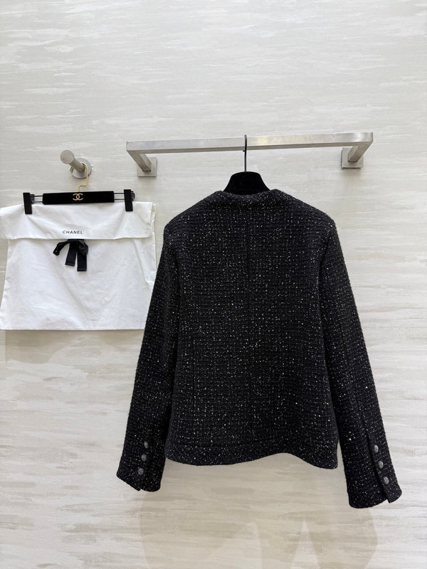 Veste CC 26s Noir Tweed Pailleté Scintillant 352318