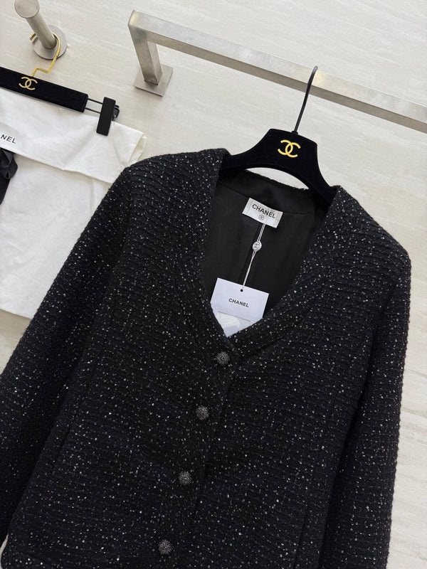 Veste CC 26s Noir Tweed Pailleté Scintillant 352318