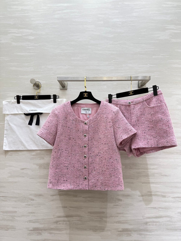 Ensemble rose en tweed classique fait main 26s CC 352313