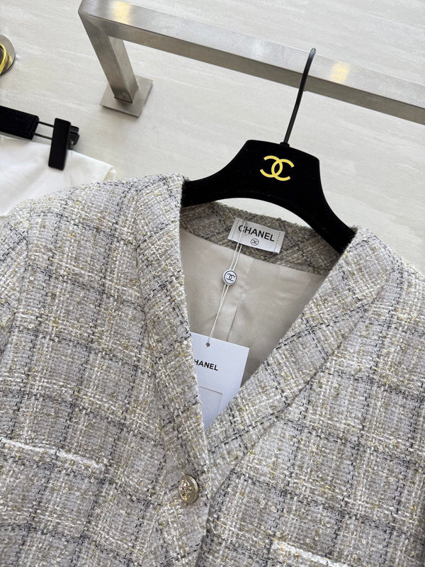CC Veste classique 26s Tweed Beige-Gris 352293