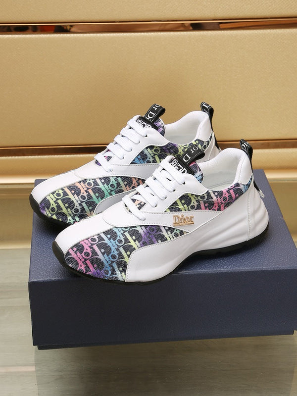 CD LINE SNEAKER WHITE AND RAINBOW CALFSKIN