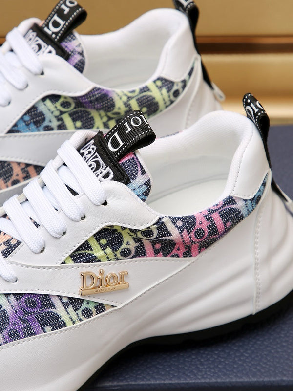 CD LINE SNEAKER WHITE AND RAINBOW CALFSKIN