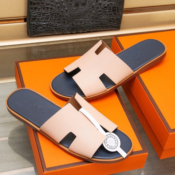 HM IZMIR SANDAL DENIM AND PEACHY CALFSKIN