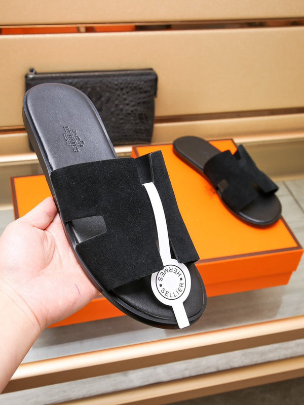 SANDALO HM IZMIR IN CAMOSCIO NERO