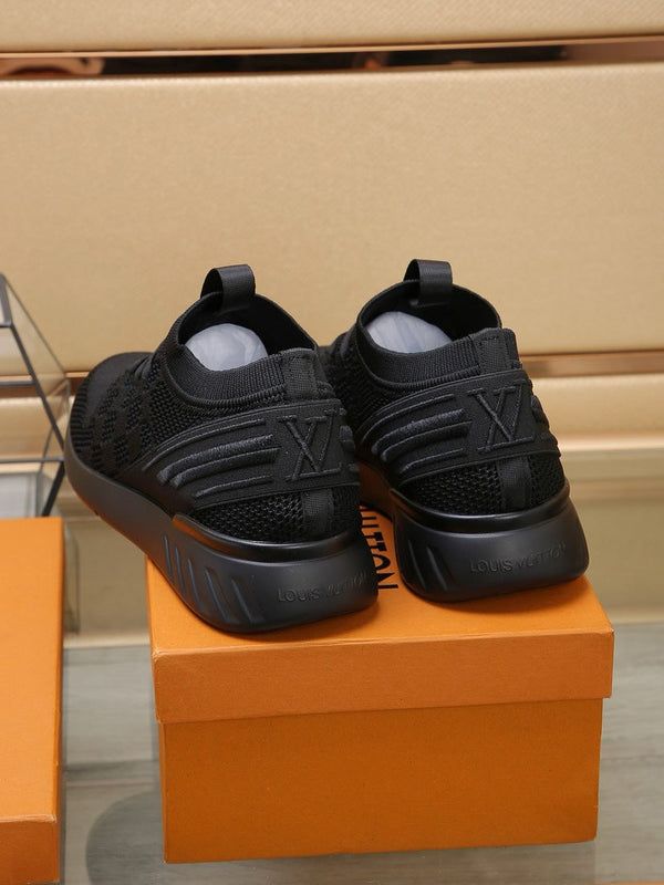 LV SNEAKERS IN BLACK MESH FABRIC