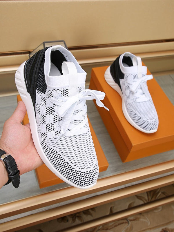 LV SNEAKERS IN WHITE MIX BLACK MESH FABRIC