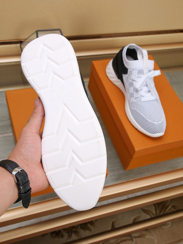 LV SNEAKERS IN WHITE MIX BLACK MESH FABRIC